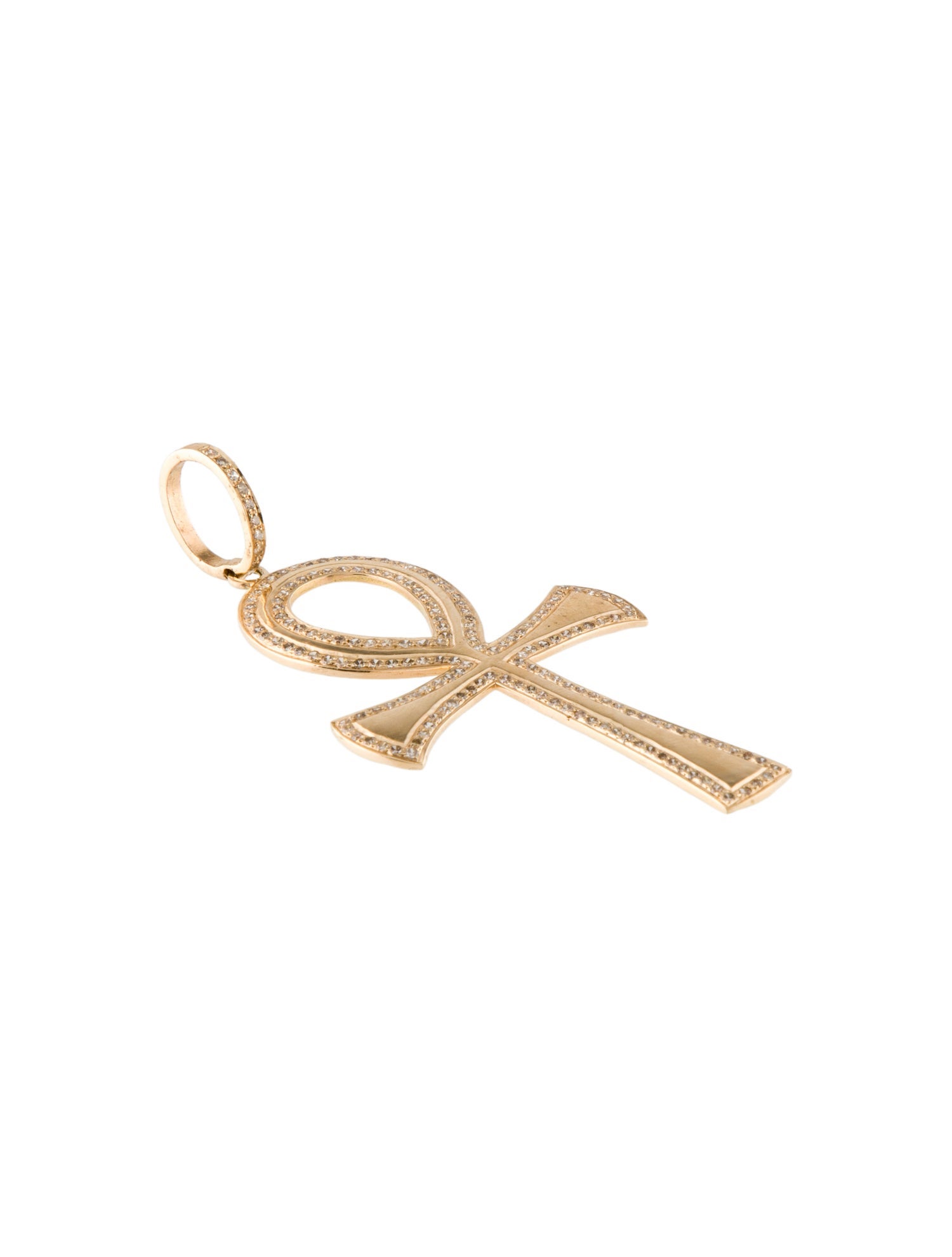 Sheryl Lowe 14K Diamond Ankh Pendant