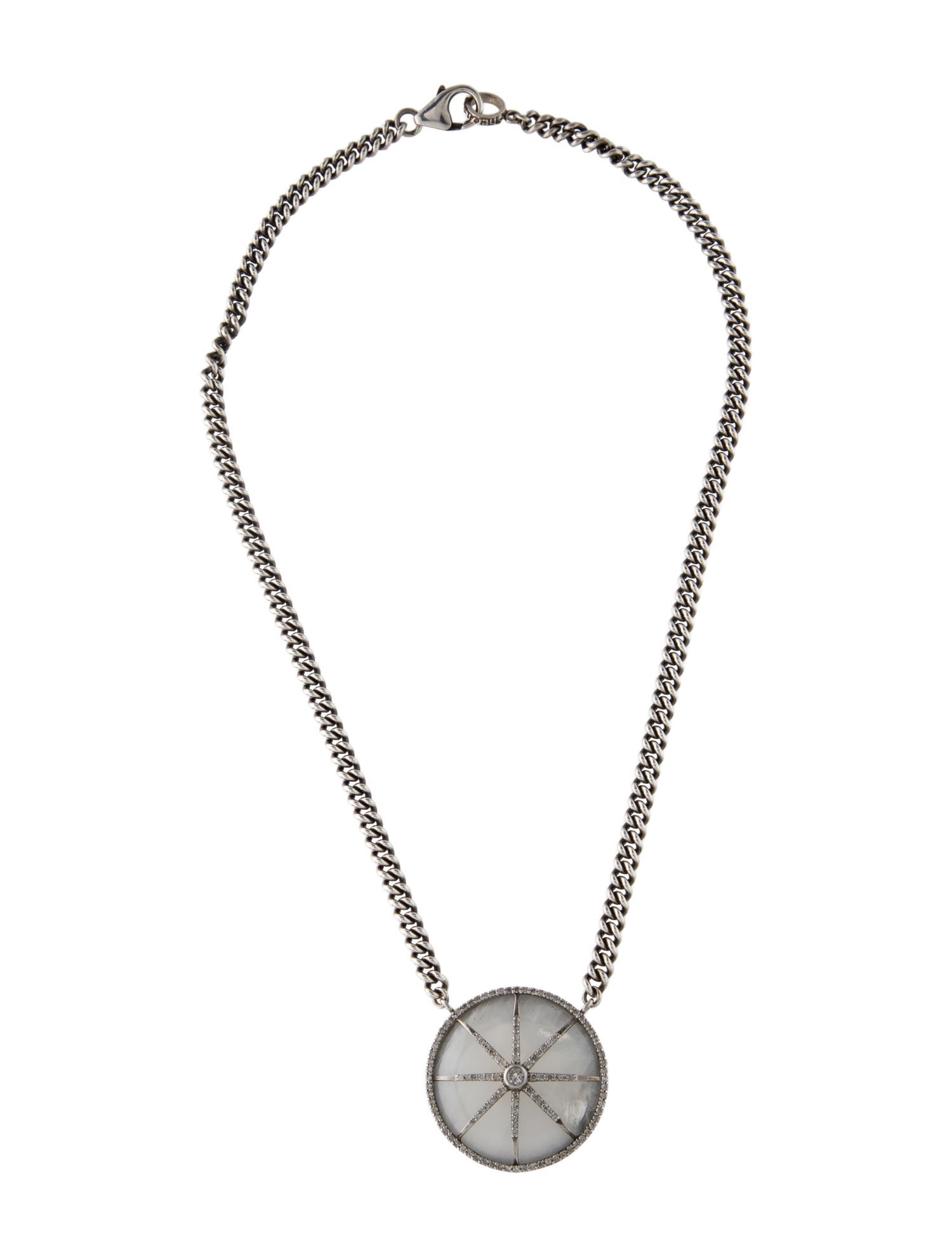 Sheryl Lowe Moonstone & Diamond Pendant Necklace