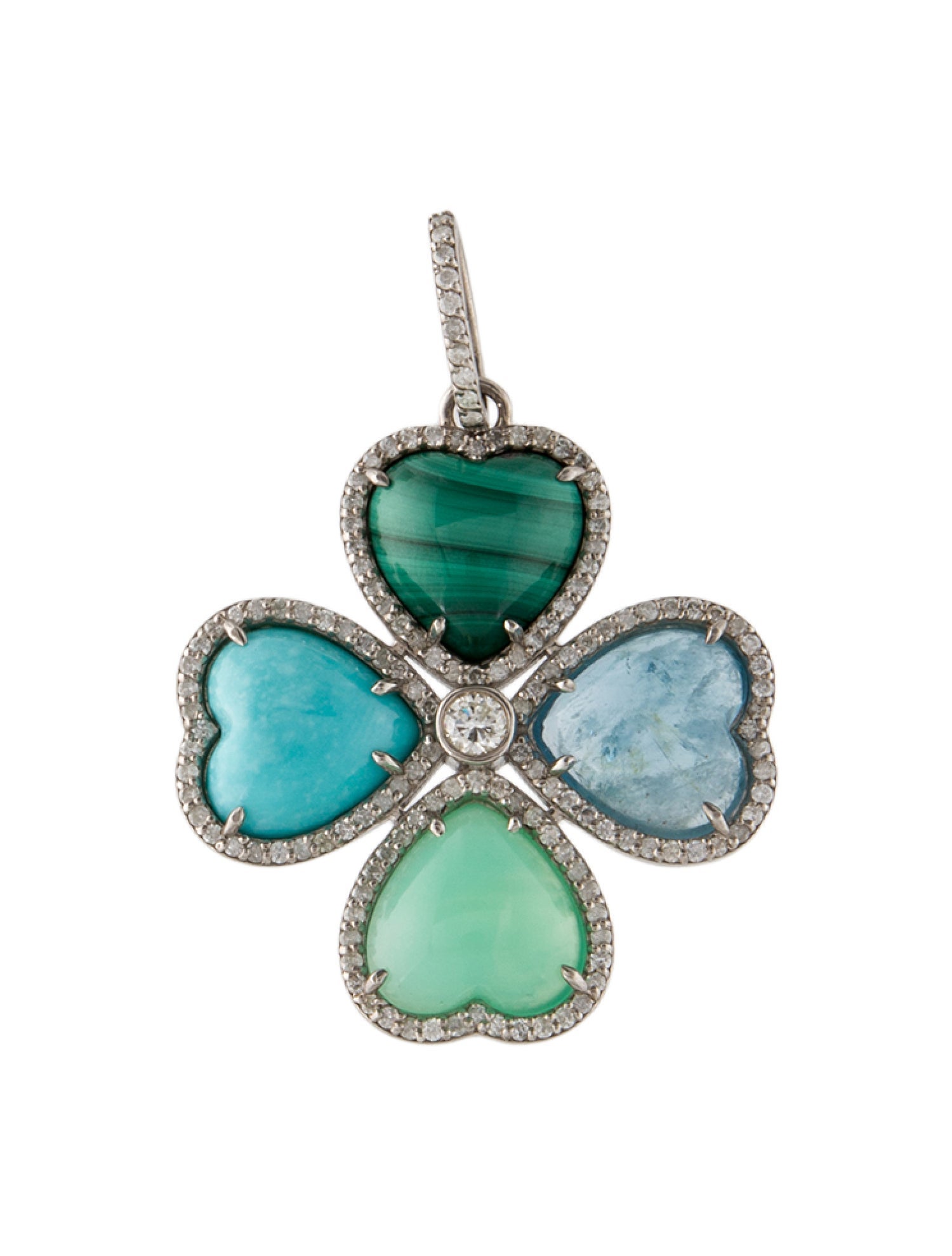 Sheryl Lowe Multi-Stone Heart Pendant