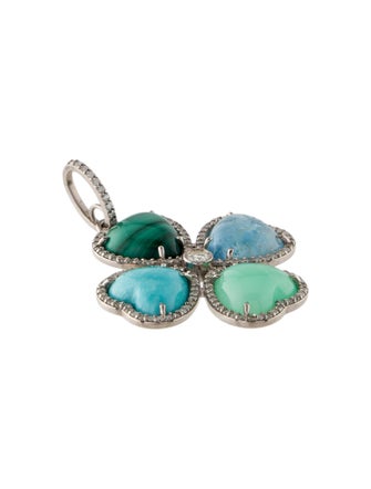 Sheryl Lowe Multi-Stone Heart Pendant