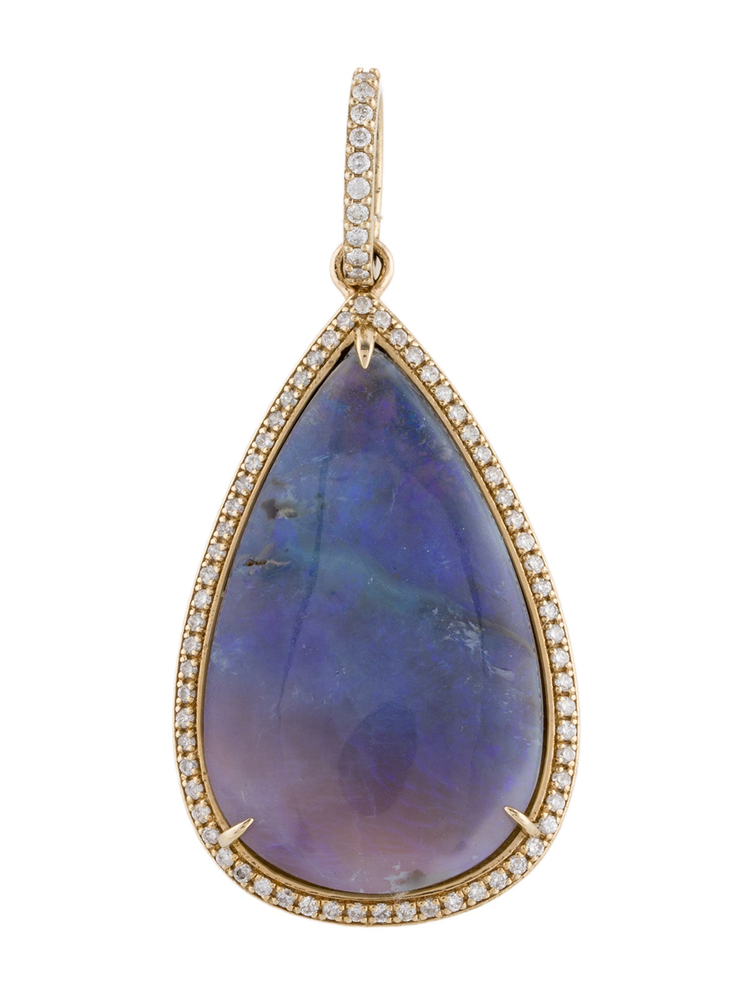 Sheryl Lowe 14K Opal & Diamond Pendant