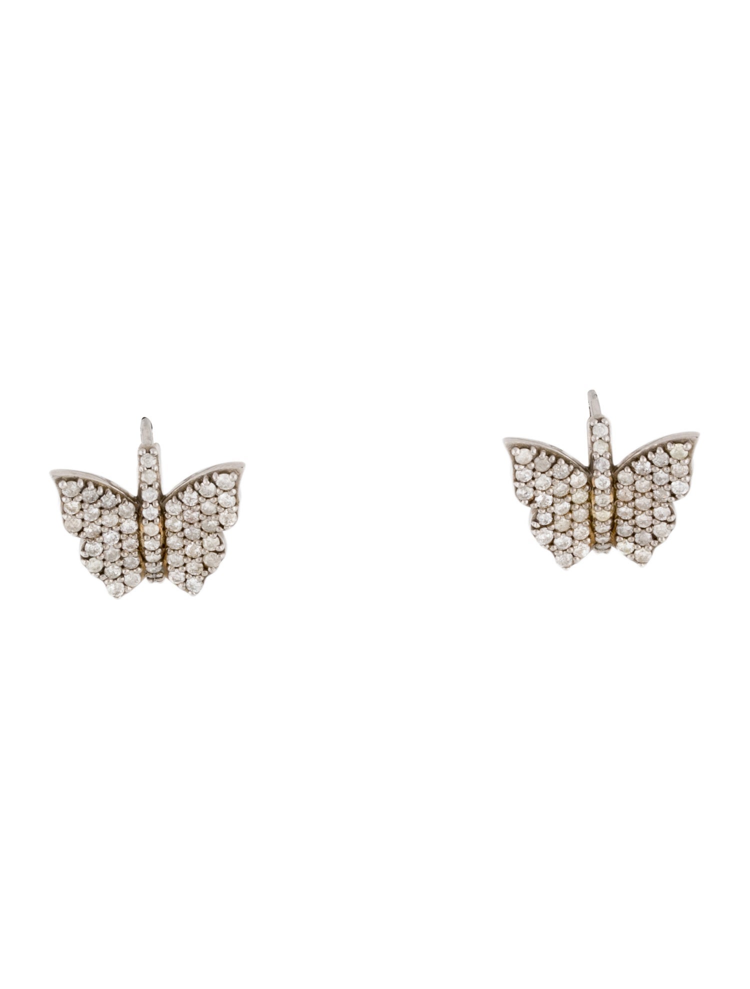 Sheryl Lowe Diamond Butterfly Huggie Earrings