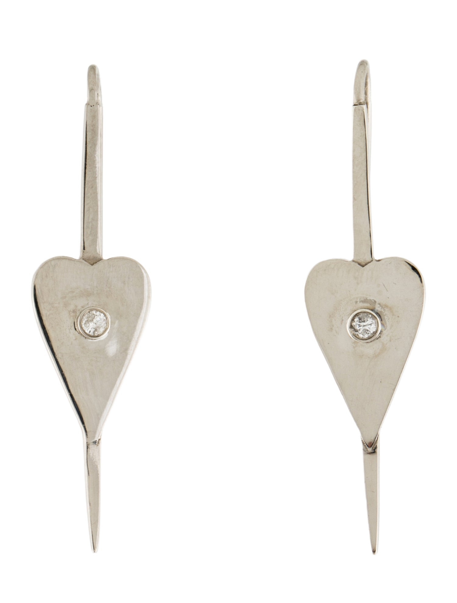 Sheryl Lowe Diamond Heart Drop Earrings