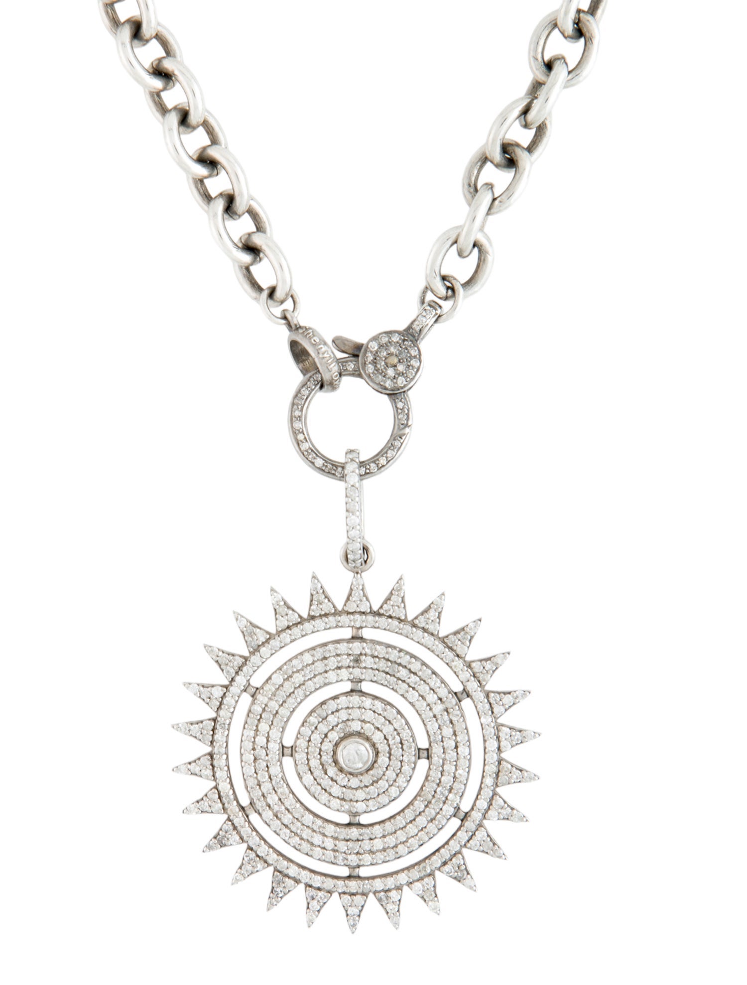 Sheryl Lowe 3.11ctw Diamond Sun Pendant Necklace