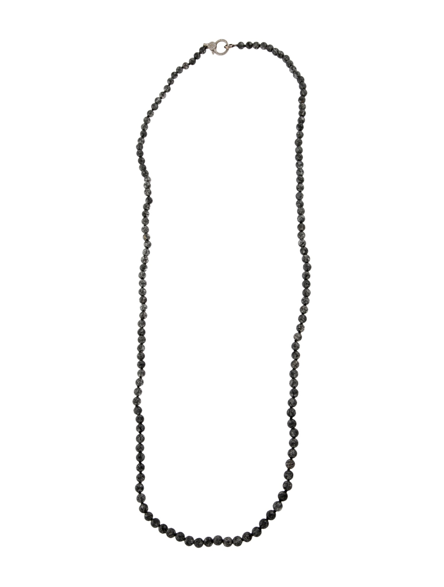 Sheryl Lowe Tourmalinated Quartz & Diamond Beaded Necklace