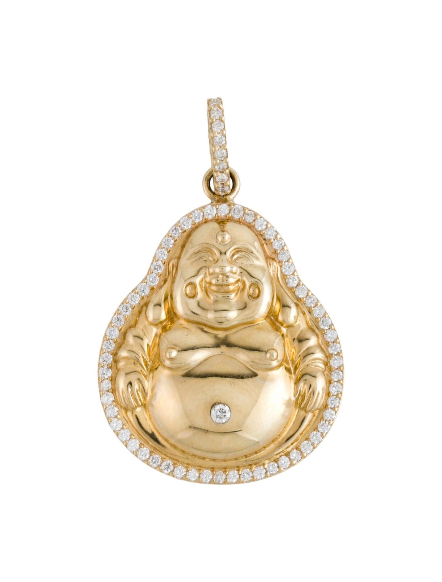 Sheryl Lowe 14K Diamond Buddha Pendant
