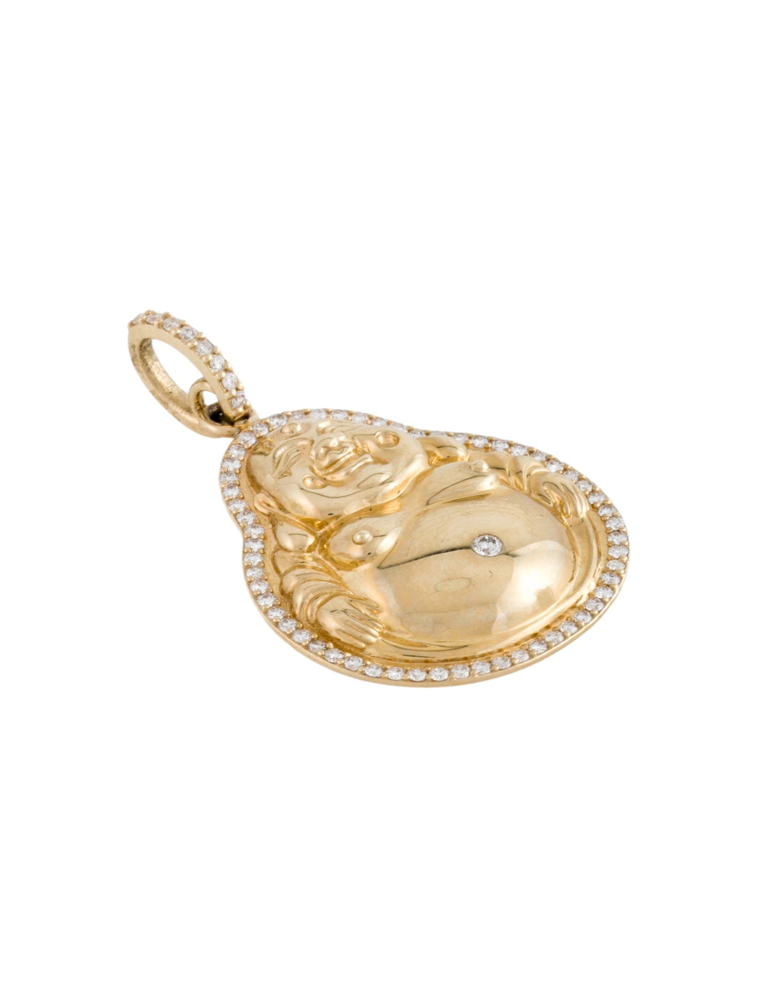 Sheryl Lowe 14K Diamond Buddha Pendant