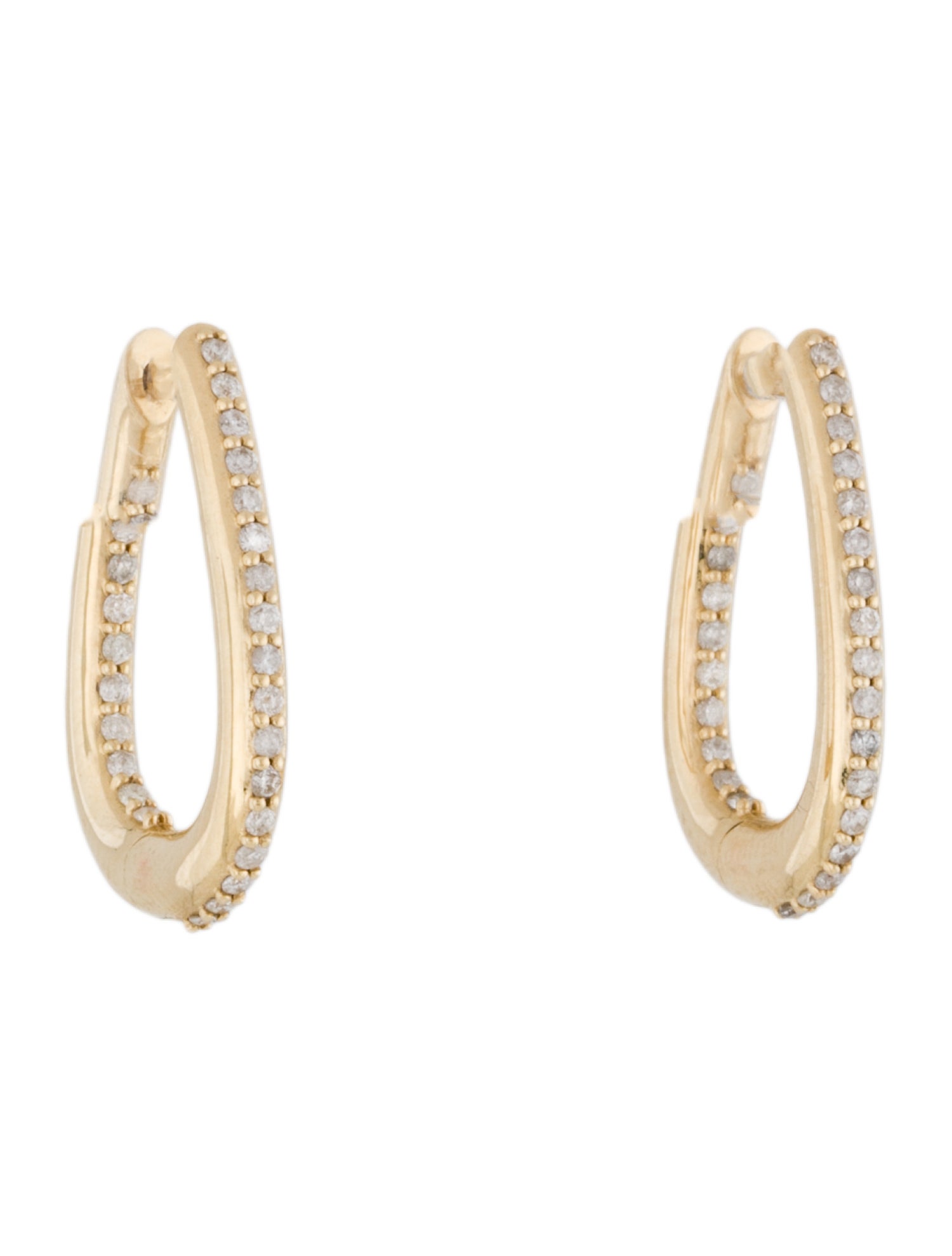 Sheryl Lowe 14K Diamond Heritage Buckle Hoop Earrings