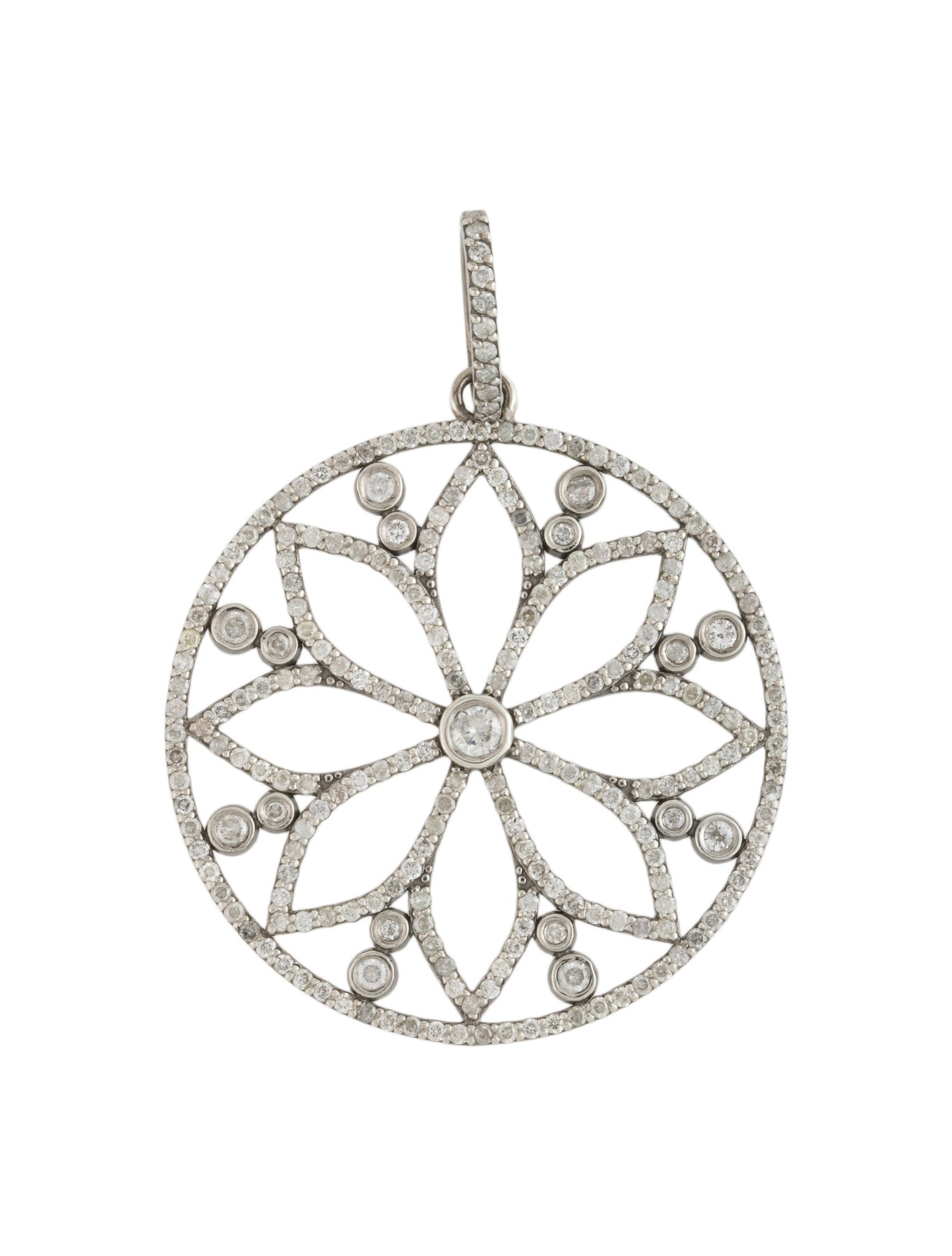 Sheryl Lowe 2.47CTW Diamond Open Lotus Pendant