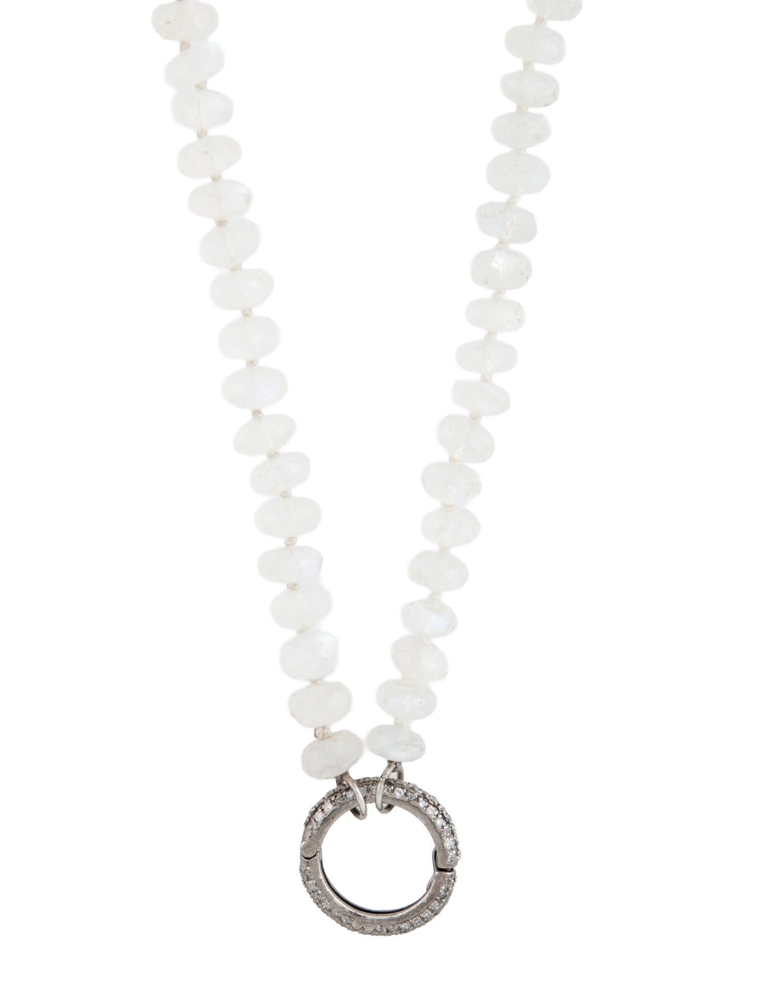 Sheryl Lowe Moonstone Labradorite & Diamond Bead Necklace