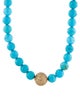 Sheryl Lowe 2.85ctw Diamond & Dyed Magnesite Bead Strand Necklace