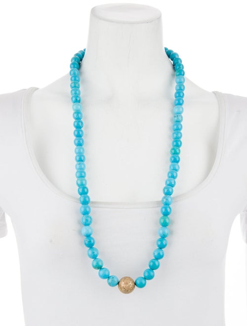 Sheryl Lowe 2.85ctw Diamond & Dyed Magnesite Bead Strand Necklace