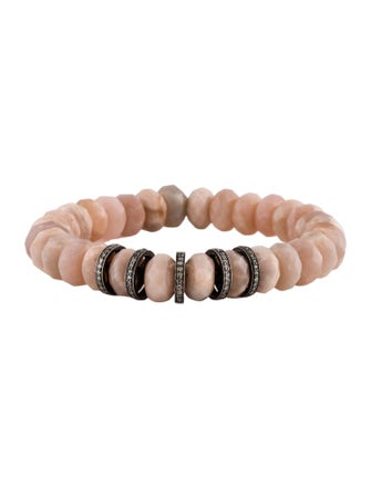 Sheryl Lowe Sunstone & Diamond Beaded Bracelet