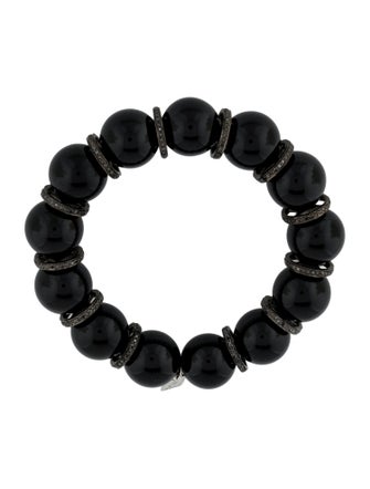 Sheryl Lowe 2.01ct Diamond & Onyx Bead Bracelet
