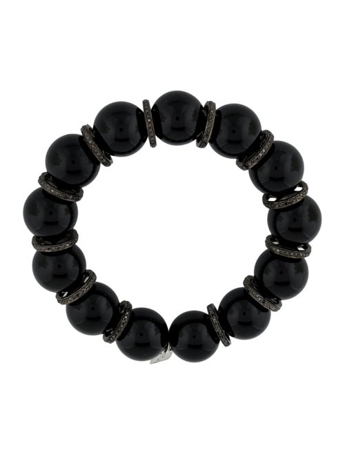 Sheryl Lowe 2.01ct Diamond & Onyx Bead Bracelet