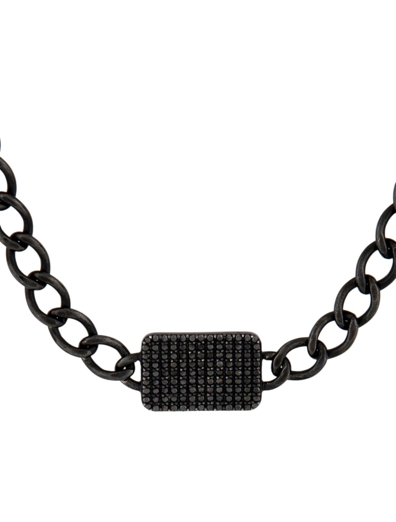 Sheryl Lowe Diamond Rectangular Pendant Necklace