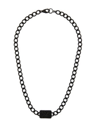 Sheryl Lowe Diamond Rectangular Pendant Necklace