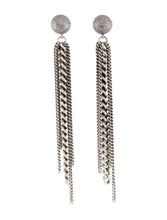 Sheryl Lowe Diamond Chain Fringe Earrings