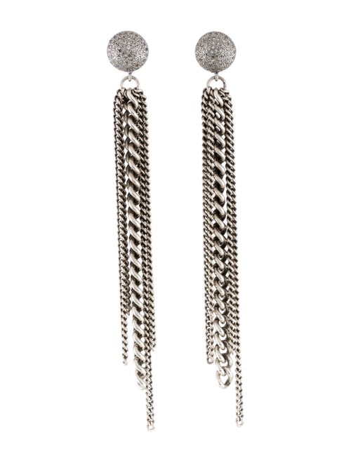 Sheryl Lowe Diamond Chain Fringe Earrings