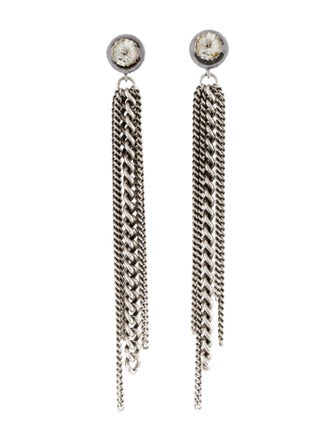 Sheryl Lowe Diamond Chain Fringe Earrings