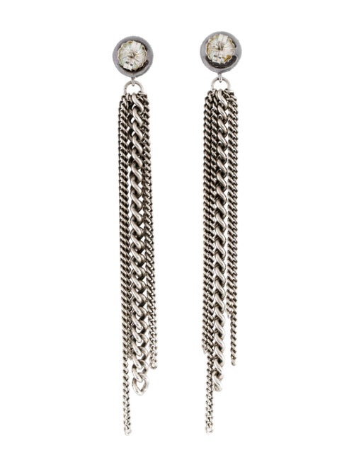 Sheryl Lowe Diamond Chain Fringe Earrings