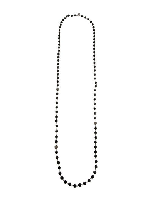 Sheryl Lowe Onyx & Diamond Bead Long Necklace