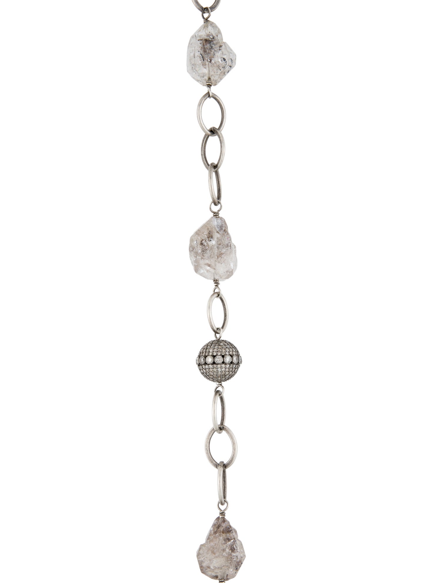 Sheryl Lowe Diamond & Quartz Long Station Necklace