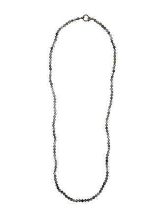 Sheryl Lowe Tourmalinated Quartz & Diamond Bead Necklace