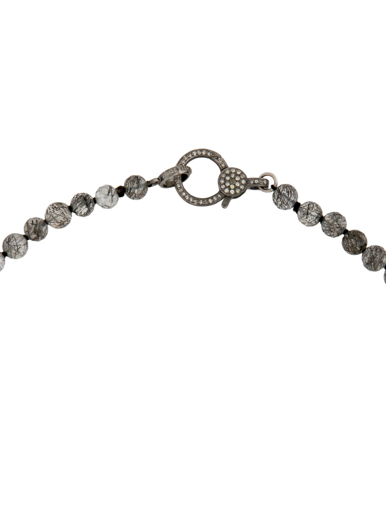 Sheryl Lowe Tourmalinated Quartz & Diamond Bead Necklace