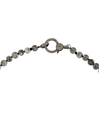 Sheryl Lowe Tourmalinated Quartz & Diamond Bead Necklace