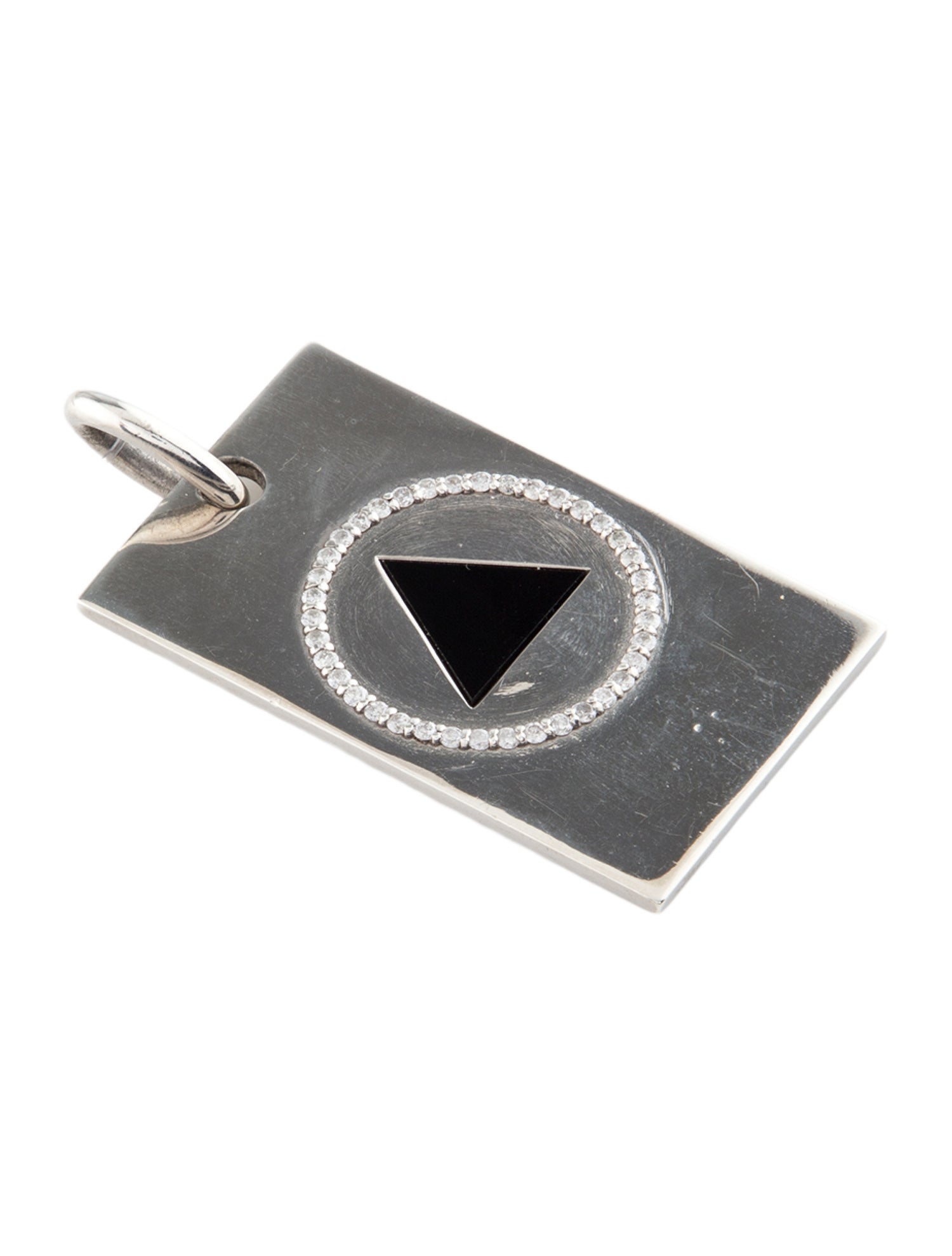 Sheryl Lowe Onyx & Diamond Dog Tag Pendant