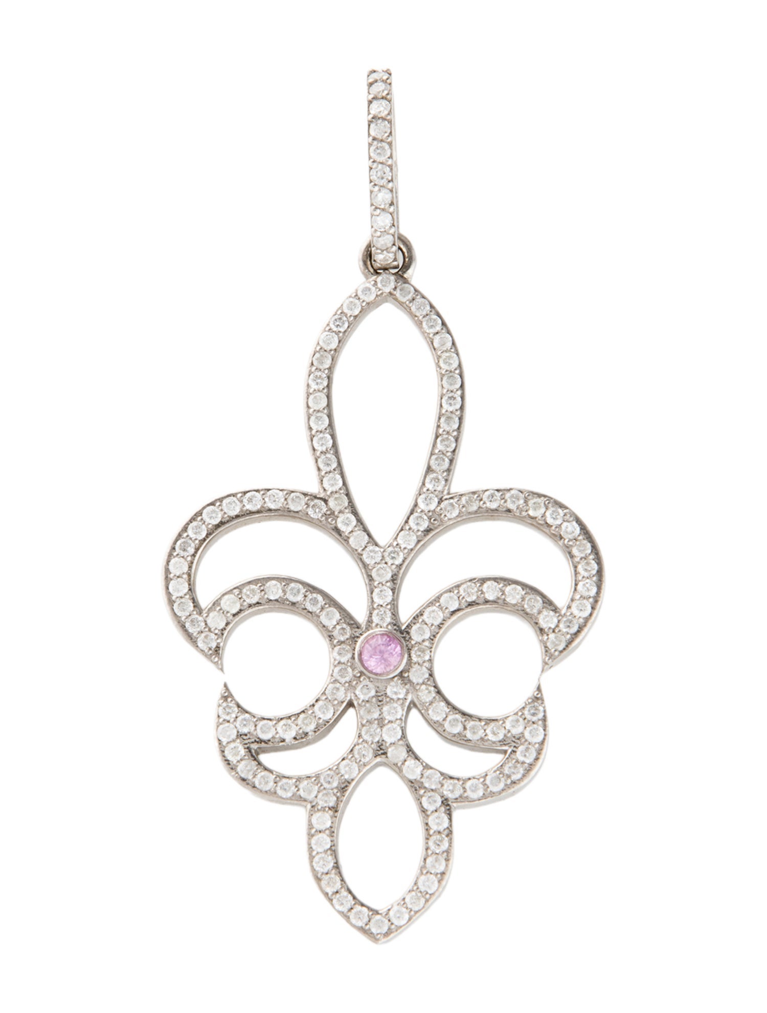 Sheryl Lowe 1.14ctw Diamond & Sapphire Fleure Pendant