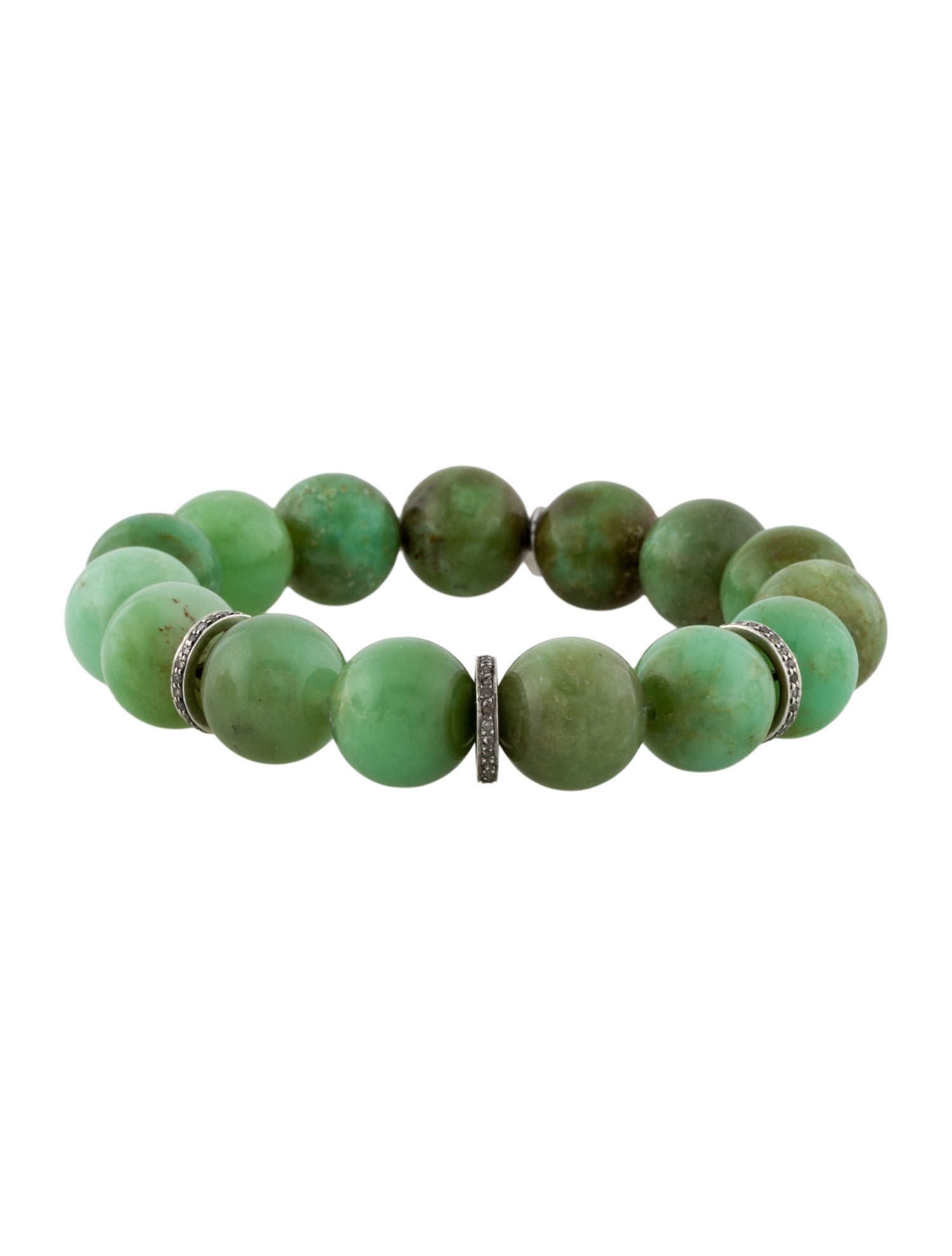 Sheryl Lowe Diamond & Chrysoprase Bead Bracelet