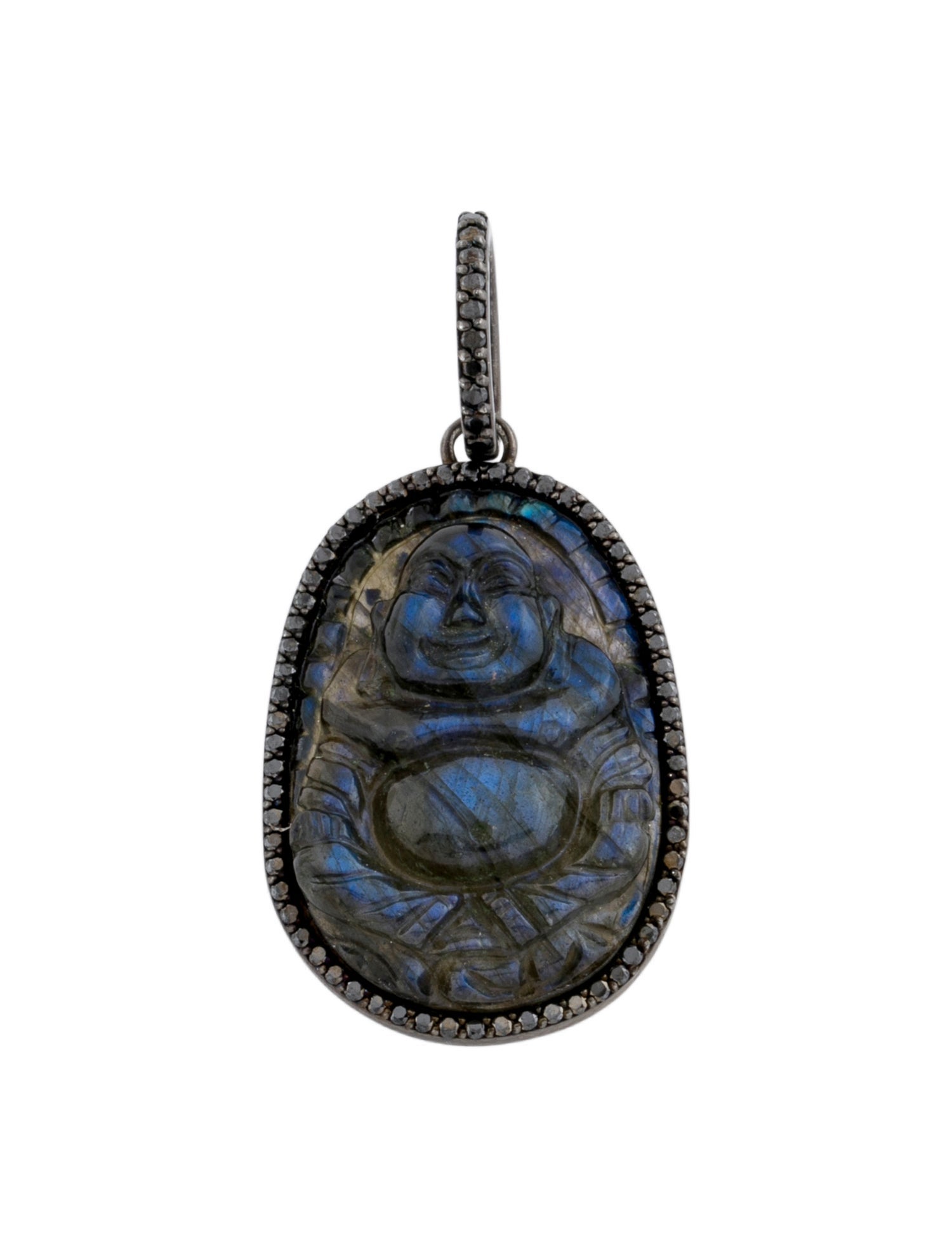 Sheryl Lowe Labradorite & Diamond Buddha Pendant