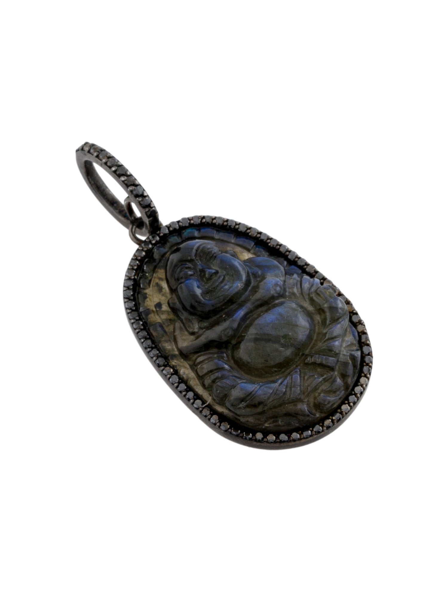 Sheryl Lowe Labradorite & Diamond Buddha Pendant