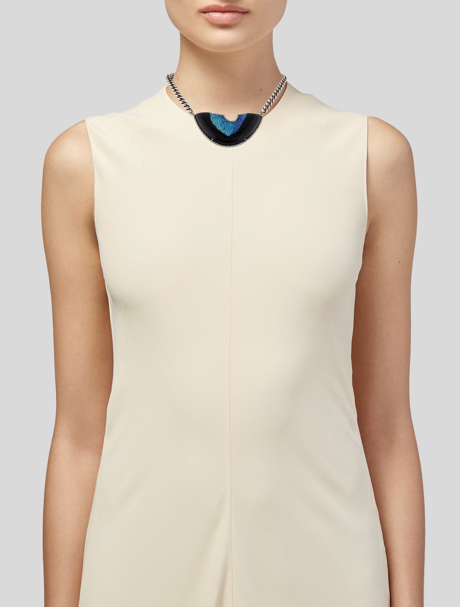 Sheryl Lowe Diamond Coated Druzy Pendant Necklace