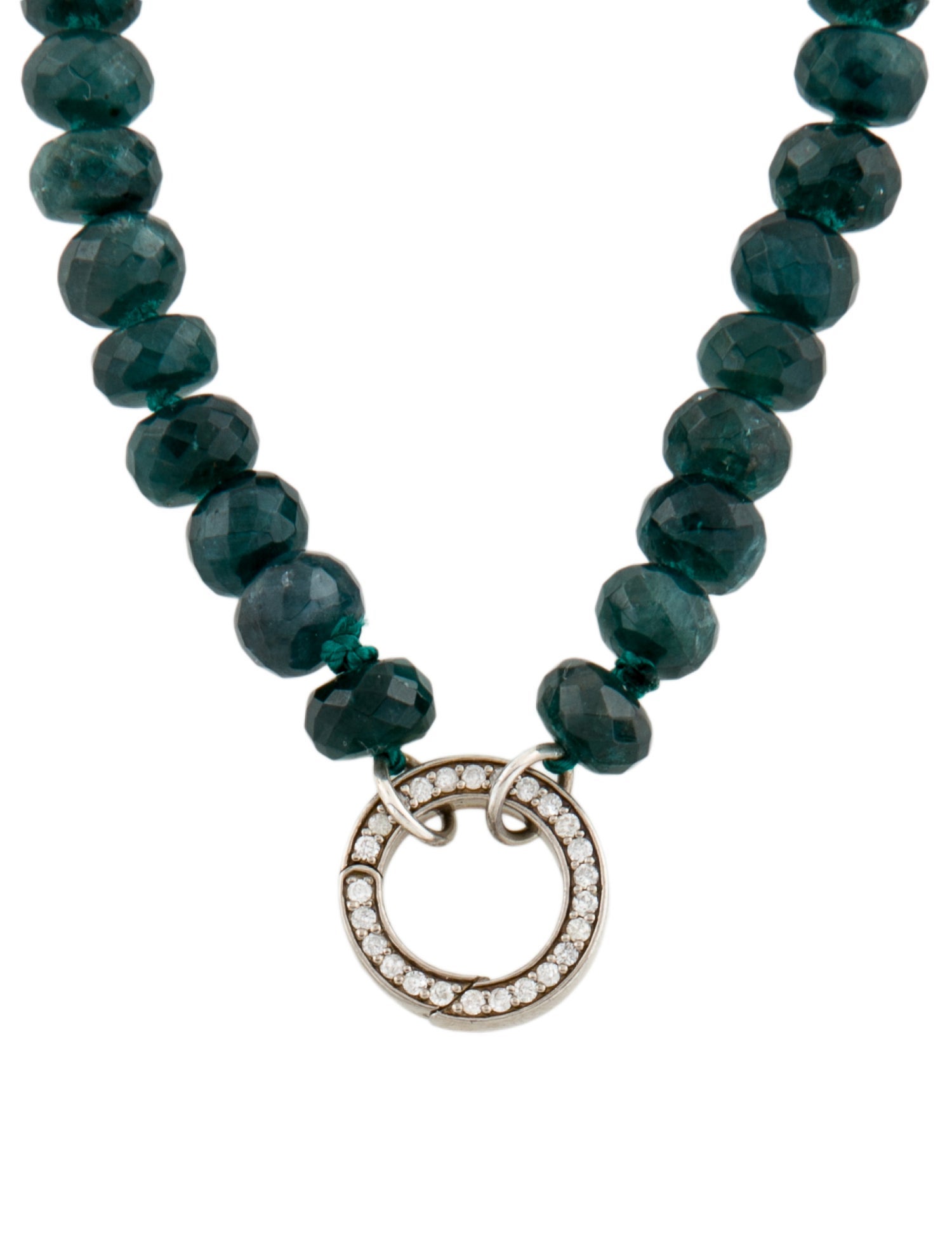 Sheryl Lowe Grandidierite & Diamond Toggle Bead Strand Necklace