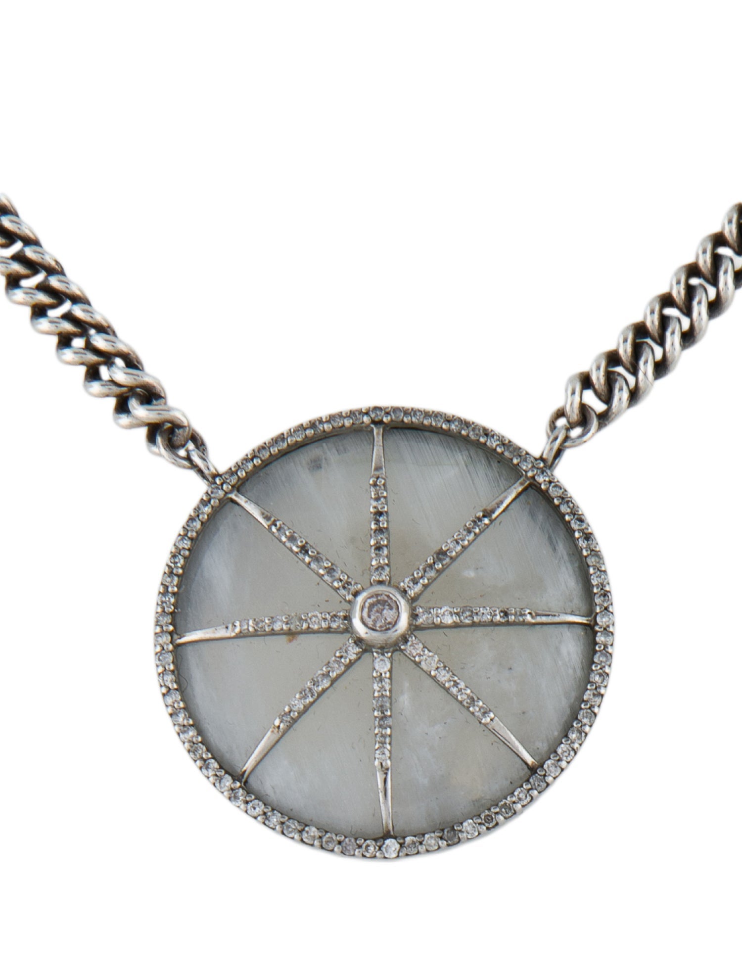 Sheryl Lowe Moonstone Labradorite & Diamond Pendant Necklace