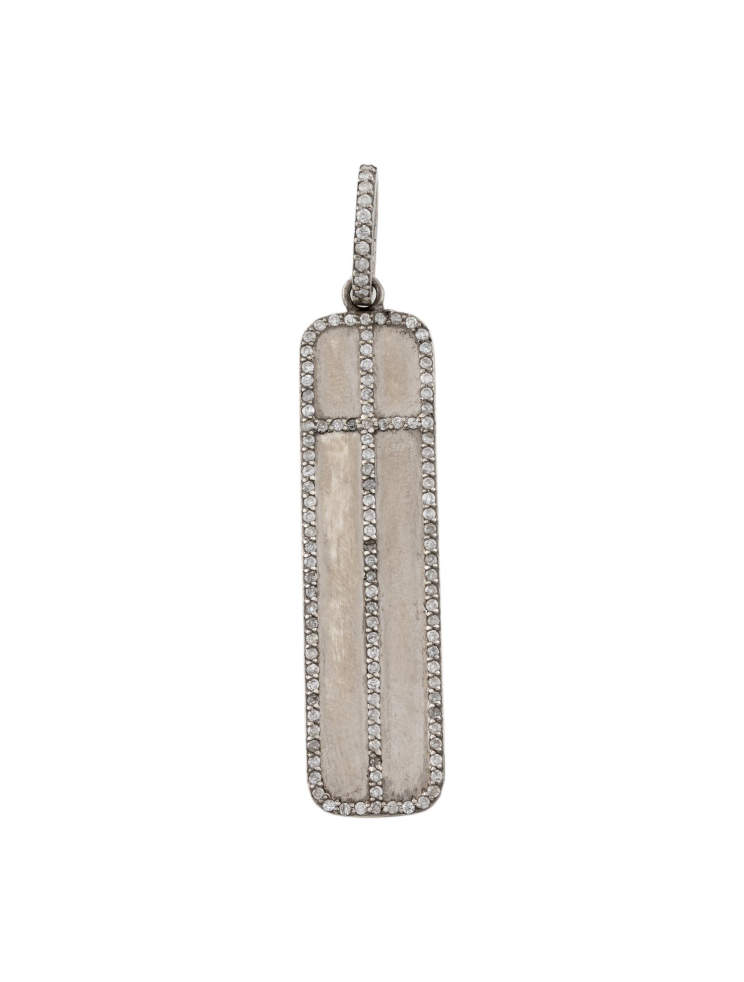 Sheryl Lowe Diamond Rectangle Tag Pendant