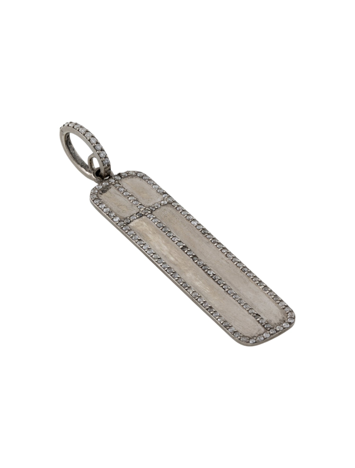 Sheryl Lowe Diamond Rectangle Tag Pendant