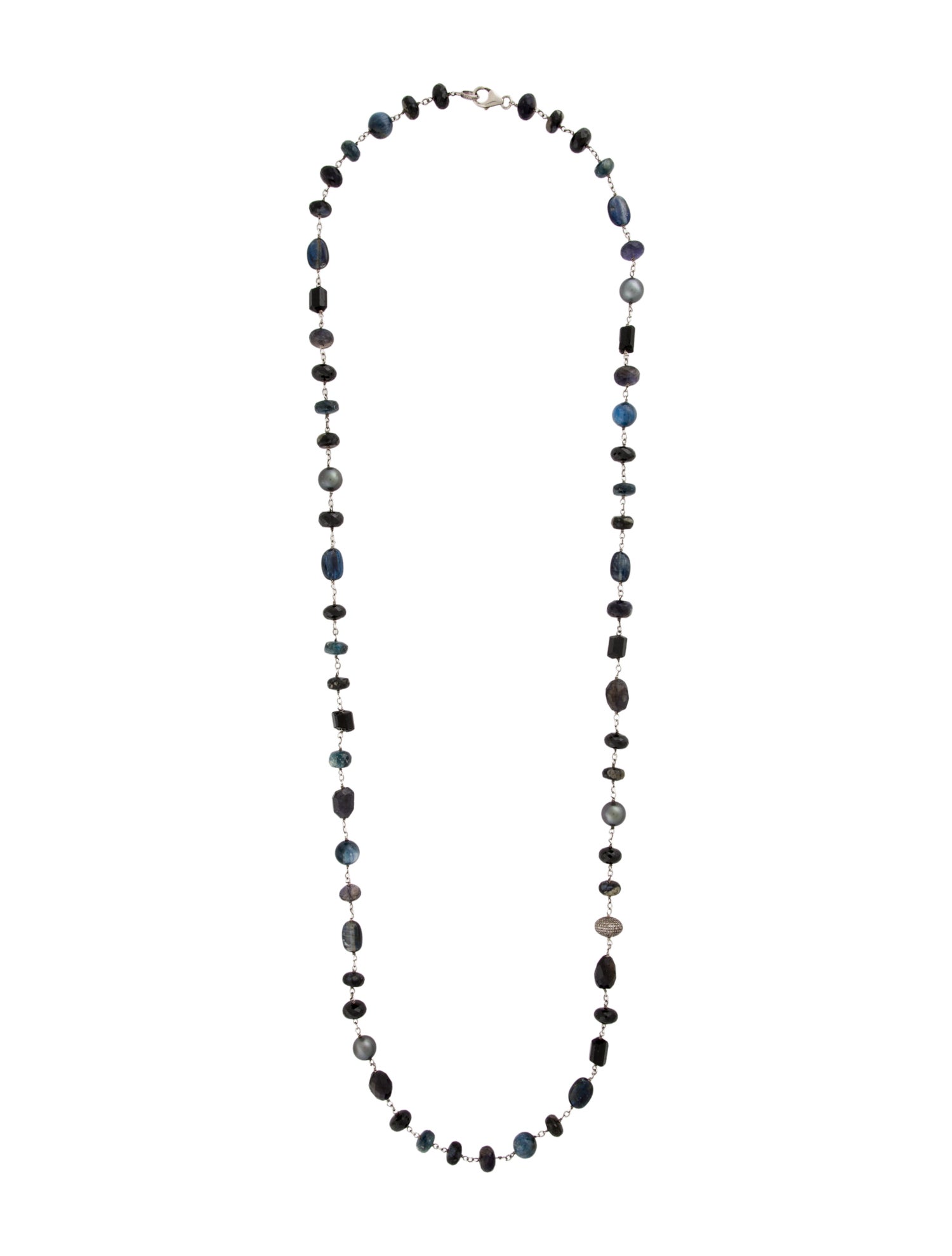 Sheryl Lowe Dyed Pearl, Multistone & Diamond Long Bead Necklace