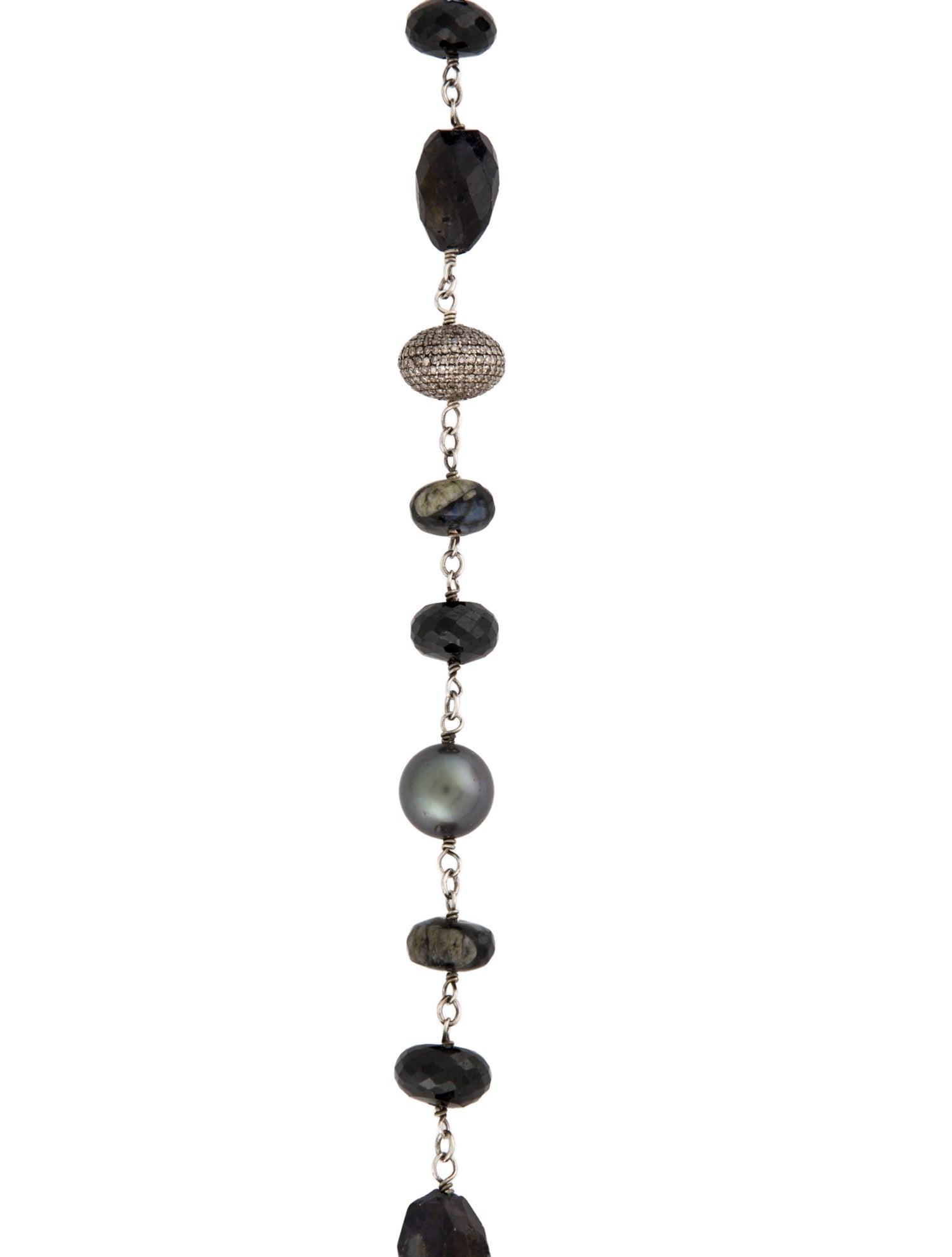 Sheryl Lowe Dyed Pearl, Multistone & Diamond Long Bead Necklace