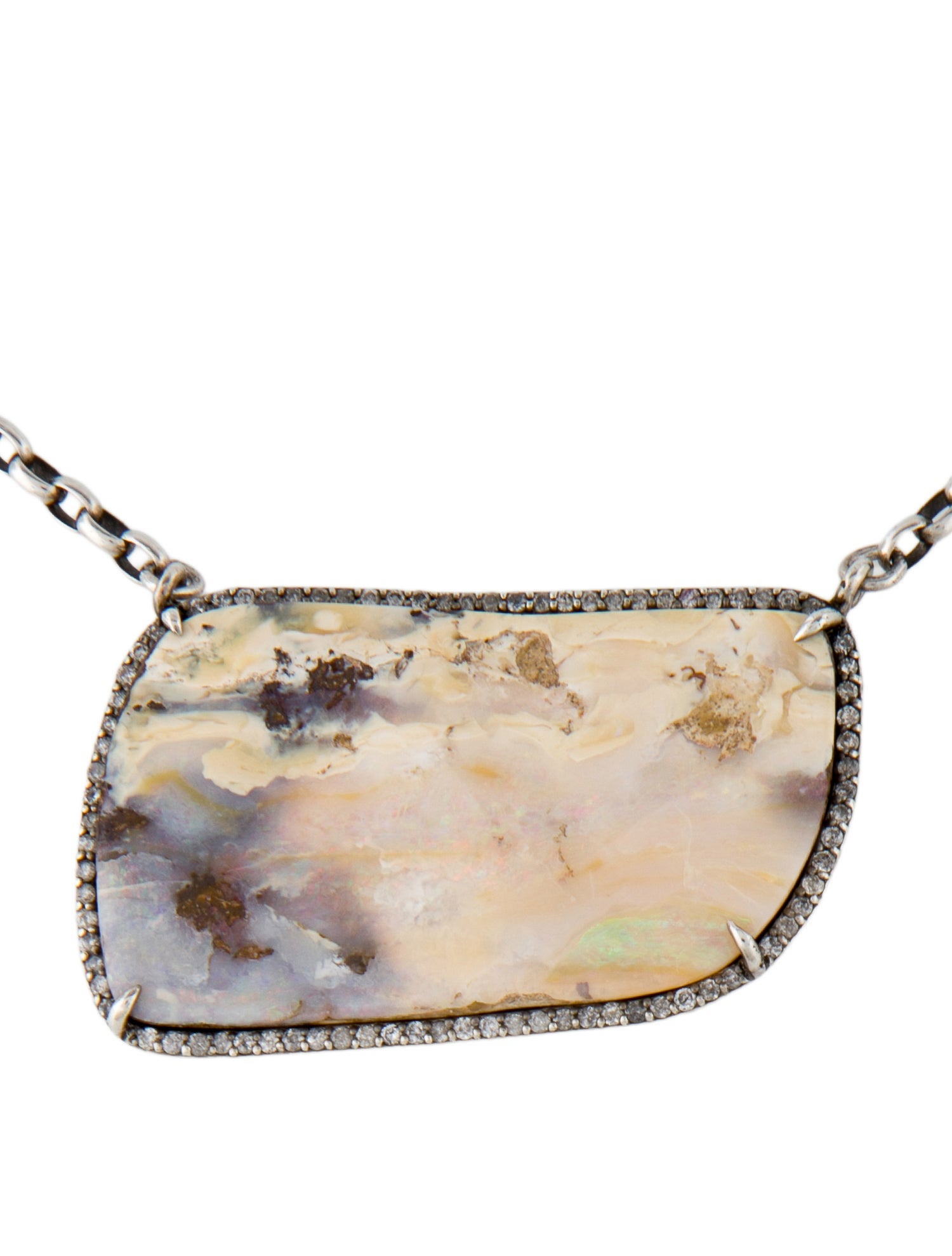 Sheryl Lowe Boulder Opal & Diamond Pendant Necklace