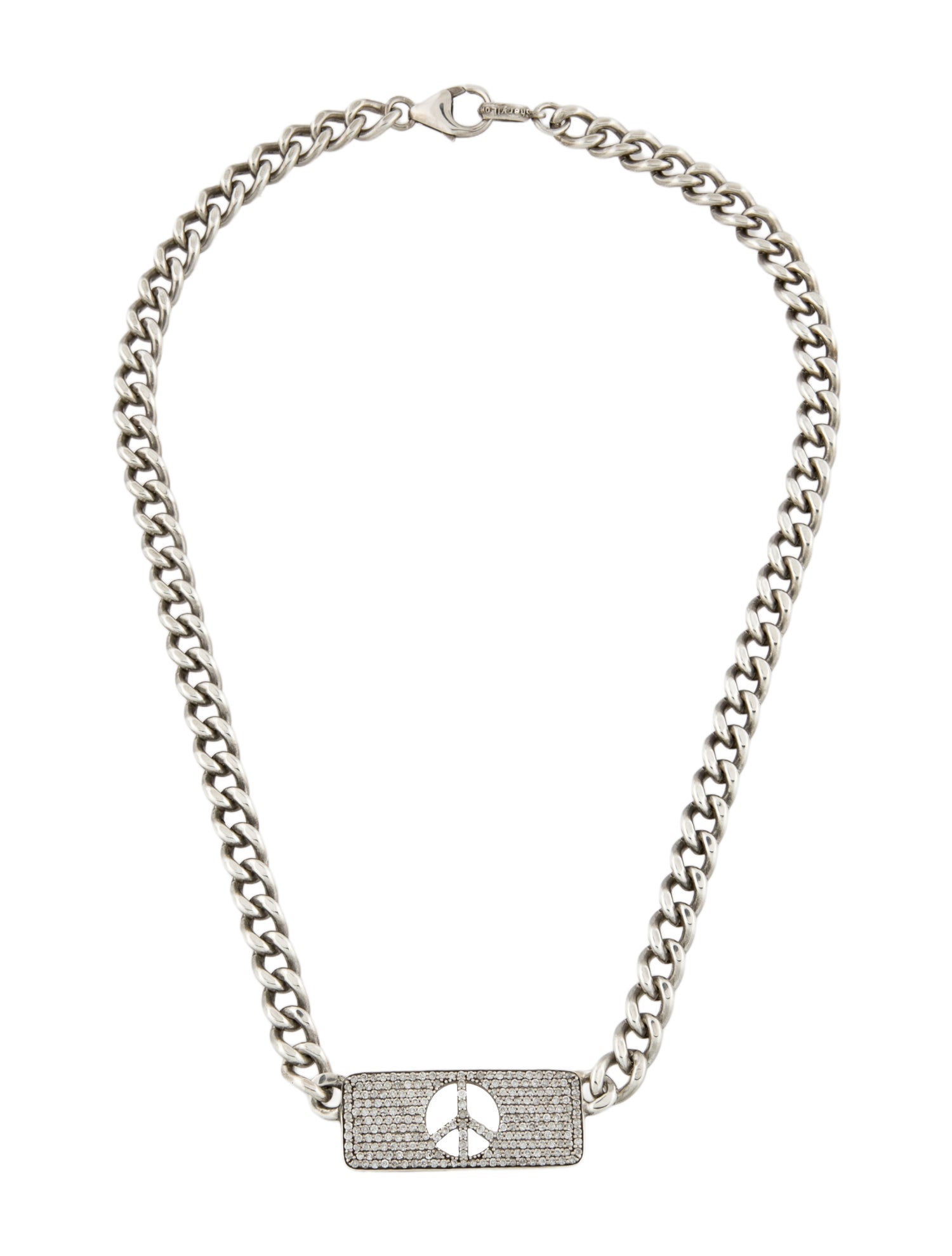 Sheryl Lowe 1.35ctw Diamond Peace ID Pendant Necklace