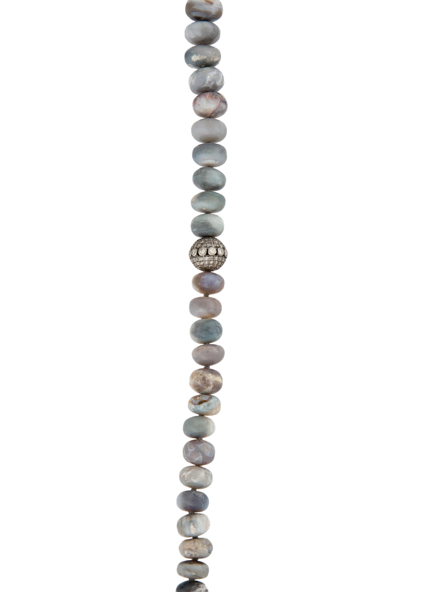 Sheryl Lowe Opal & 2.46ctw Diamond Bead Strand Necklace