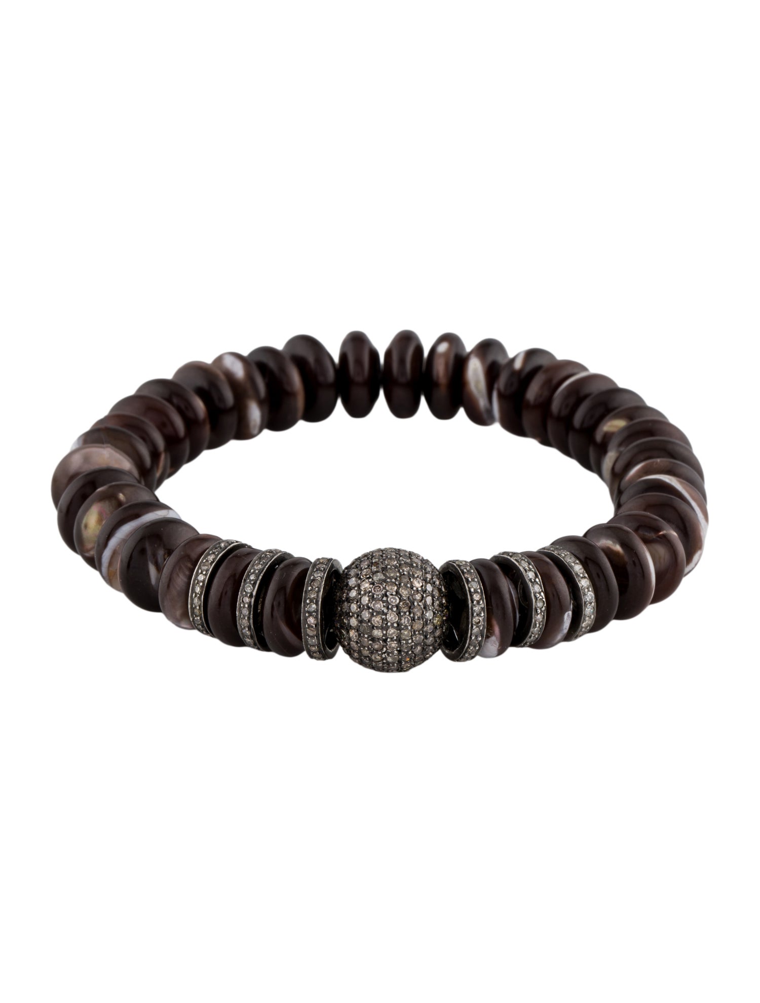 Sheryl Lowe Mother of Pearl & Diamond Bead Bracelet