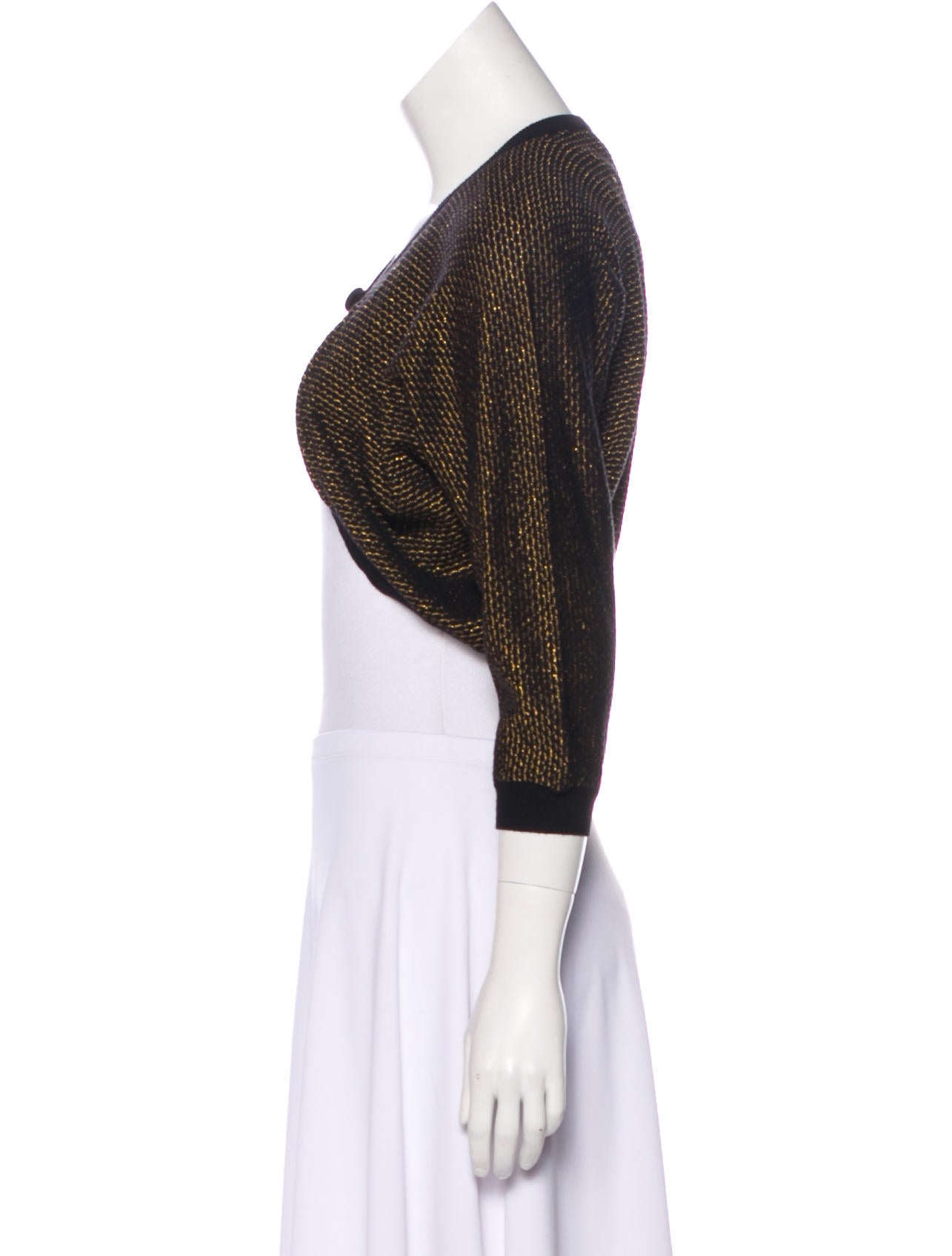 L'Wren Scott Metallic Cropped Cardigan