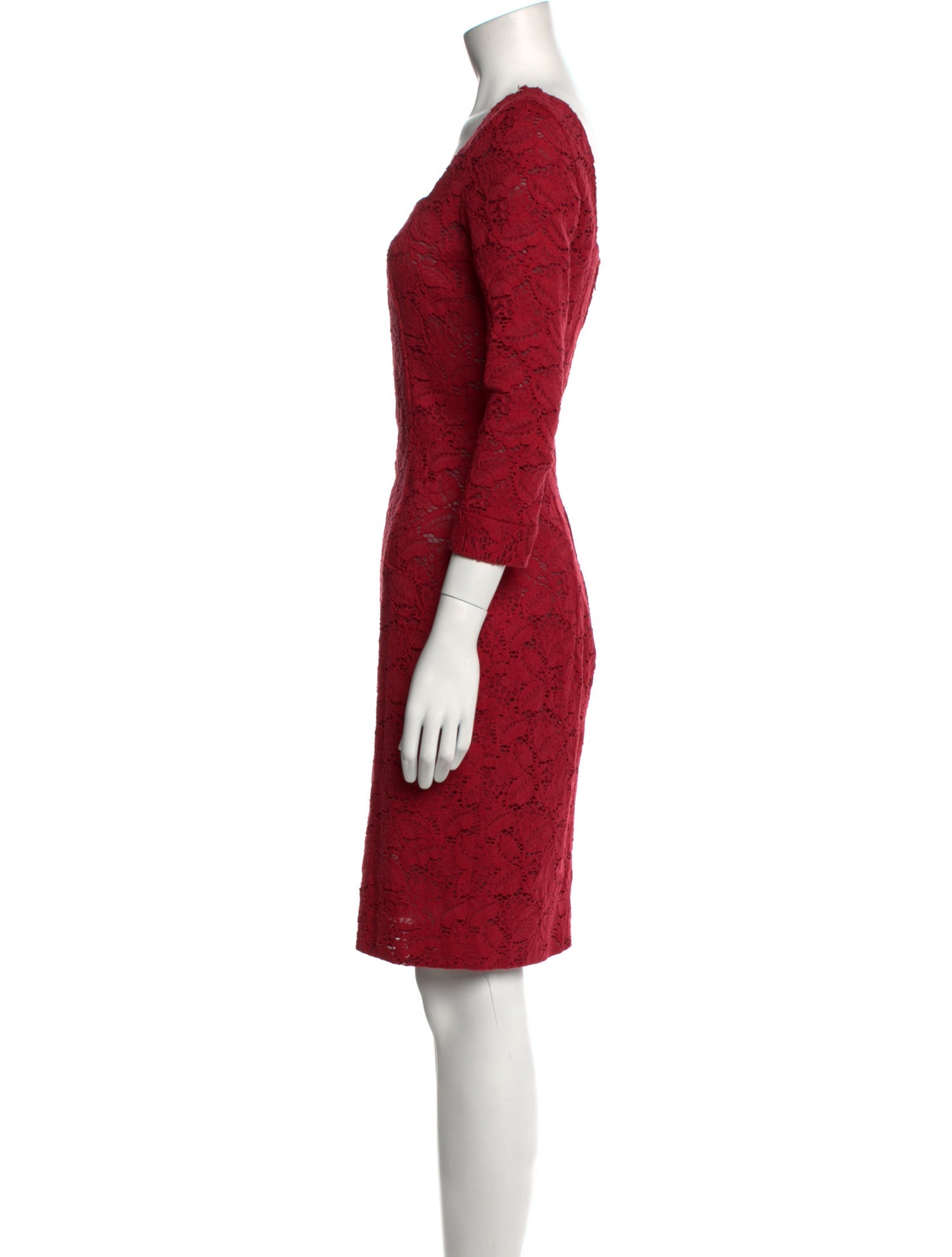 L'Wren Scott Lace Pattern Knee-Length Dress