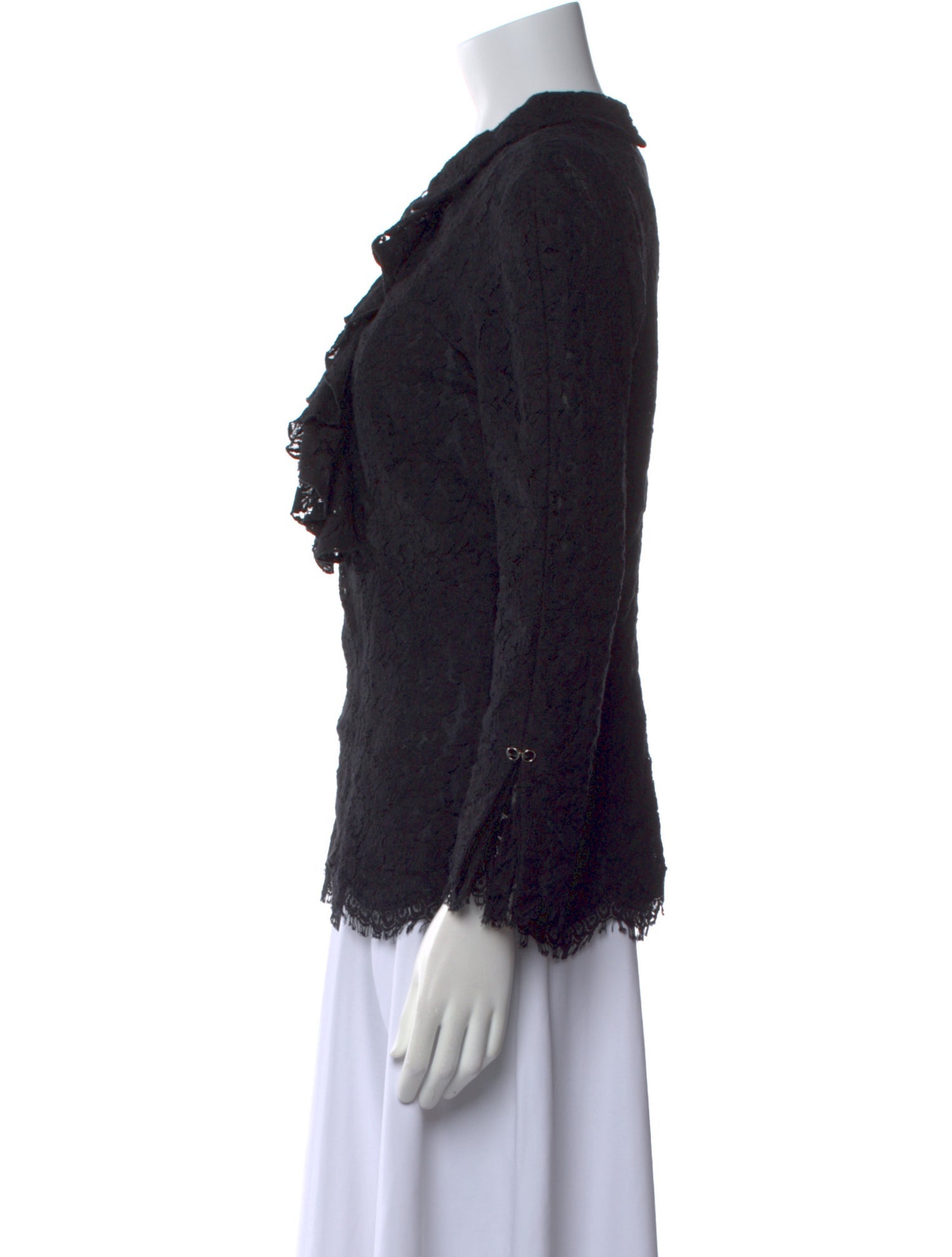 L'Wren Scott Lace Pattern Mock Neck Top