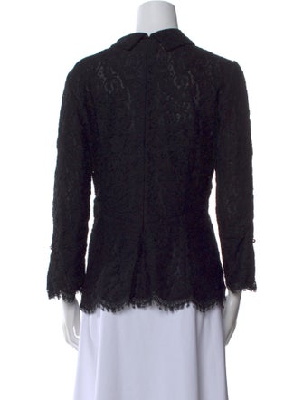 L'Wren Scott Lace Pattern Mock Neck Top